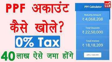 how to open ppf account online 2020 - ppf account benefits | public provident fund scheme in hindi