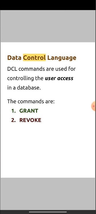 DCL Commands in SQL - YouTube