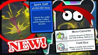 Update New Items Spark Staff Golden Rake Dice Micro Converter Roblox Bee Swarm Simulator Youtube - bee swarm simulator roblox starkey