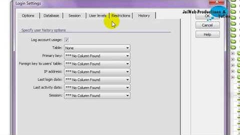 Aula 19 Dreamweaver - Parte 3 - Configurando Login