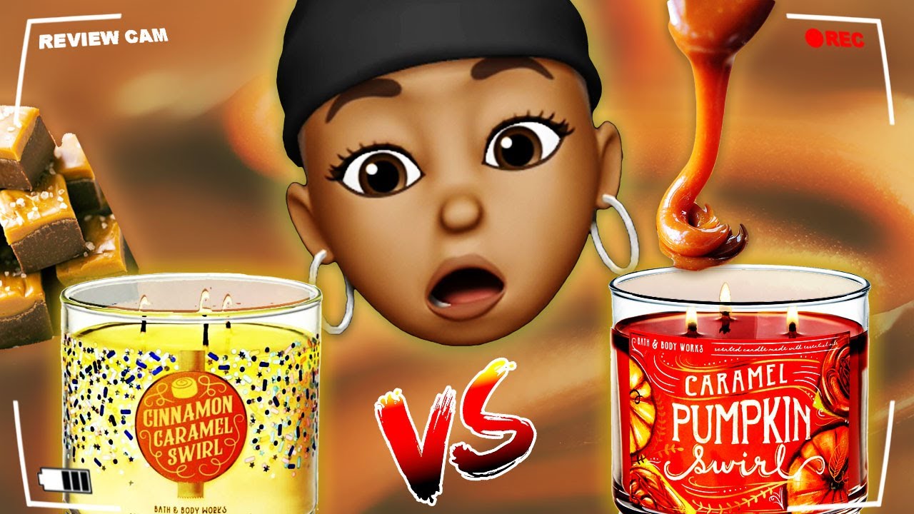 Bath & Body Works CANDLES Review CINNAMON CARAMEL SWIRL & CARAMEL PUMPKIN SWIRL (Fall & Holiday