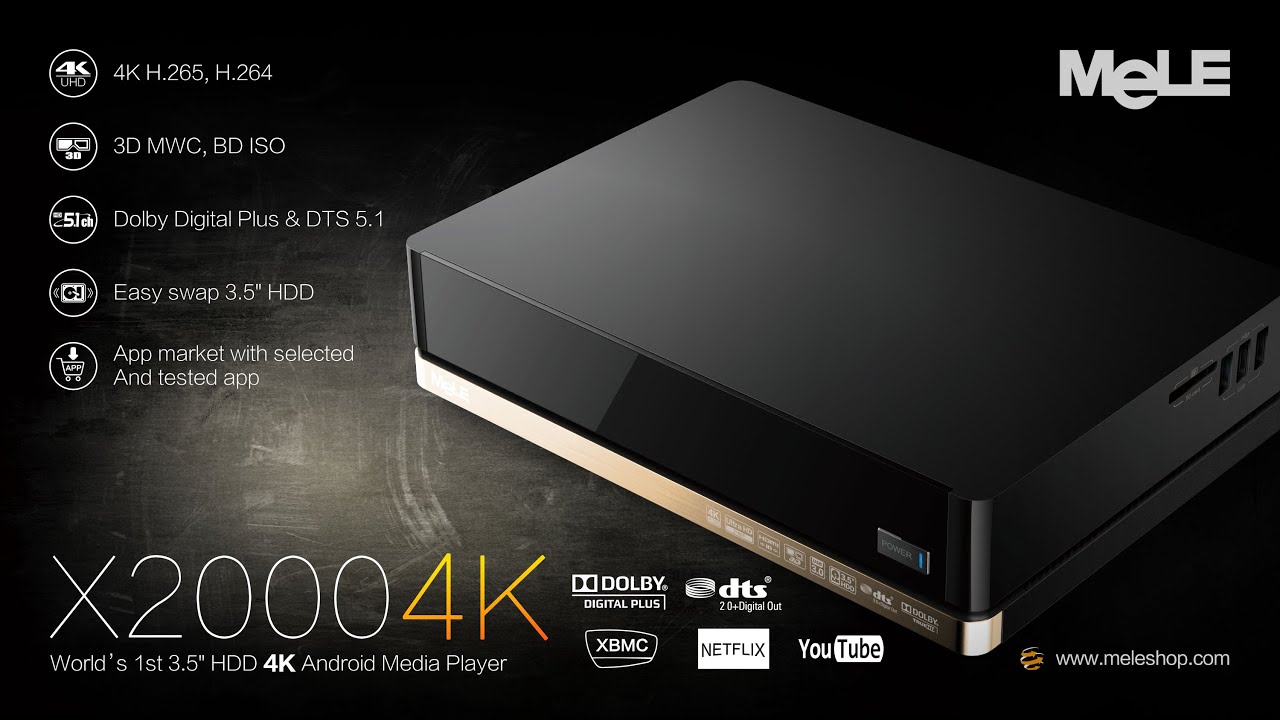 $149 MELE X2000 4K, Mstar9180D 4K Quad Core ARM Cortex-A9 3.5'' HDD