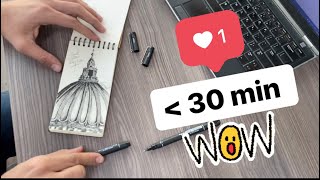 شوف رسمت ايه بقلم حبر بس!! (في أقل من ٣٠ دقيقة)