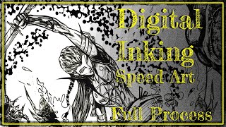 Speed Art: Digital Inking A Comic Splash Page in Krita