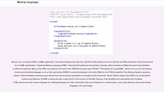 Markup language