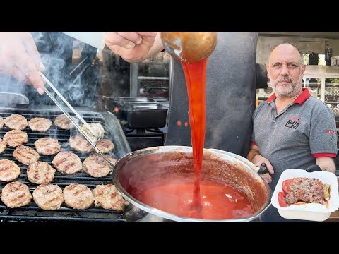 Incredibly delicious meatballs with pita bread! Making meatballs with butter and tomato paste sauce.