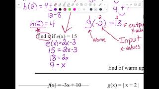 Function notation lesson video for 9/16/26