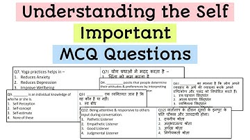 Important MCQs Understanding the Self B.Ed Important Questions | September 2020 MCQ Exams |