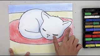 inspyrartsED art lesson video: “Kitten on Rug” screenshot 3