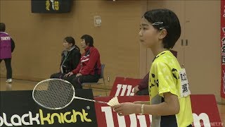 溝尾花奈（日高地区少年団） VS 沼田弥乘（南郷キューピット） WS4年生 準々決勝 全国小学生バド2018