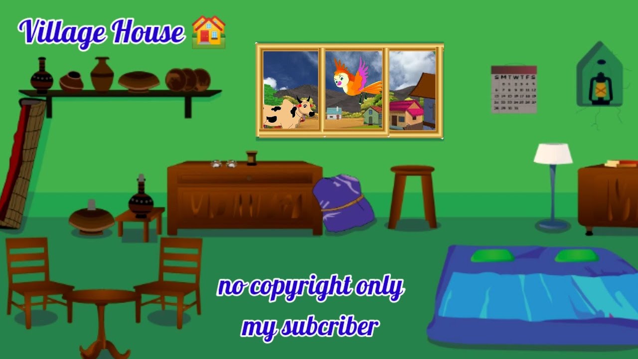 Village House Inside|| Cartoon Background Free No Copyright|| Cartoon  Village Background Motion✓ - YouTube