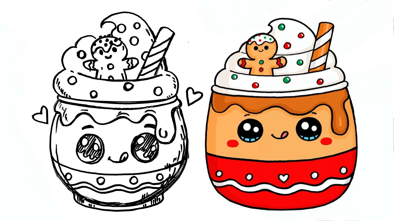 How to Draw a Gingerbread Latte  Squishmallows Christmas 