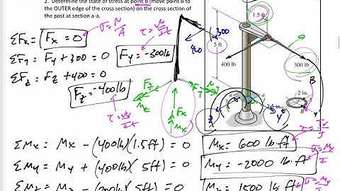 Mechanics of Materials - Test 3 problem 2 Combined loading