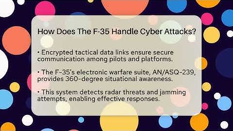 How Does The F-35 Handle Cyber Attacks? - Tactical Warfare Experts