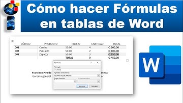COMO CREAR Y USAR FORMULAS EN TABLAS DE WORD