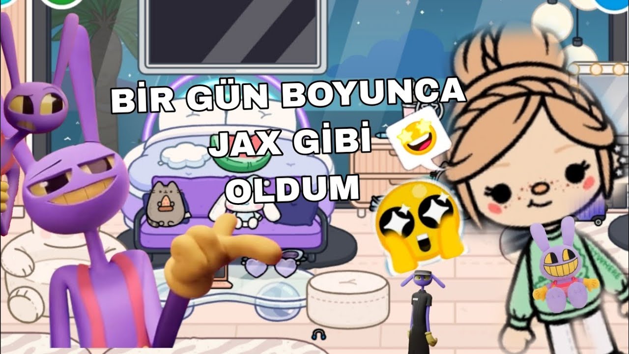 BİR GÜN BOYUNCA JAX GİBİ OLDUM!!!! 😍😍😍 #jax #dijitalsirk #glitch 