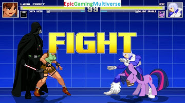 Twilight Sparkle And Ice VS Lara Croft And Darth Vader In A MUGEN Match / Battle / Fight