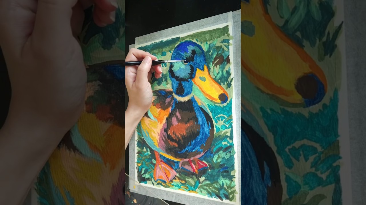 My first full painting video 🦆 Start to finish