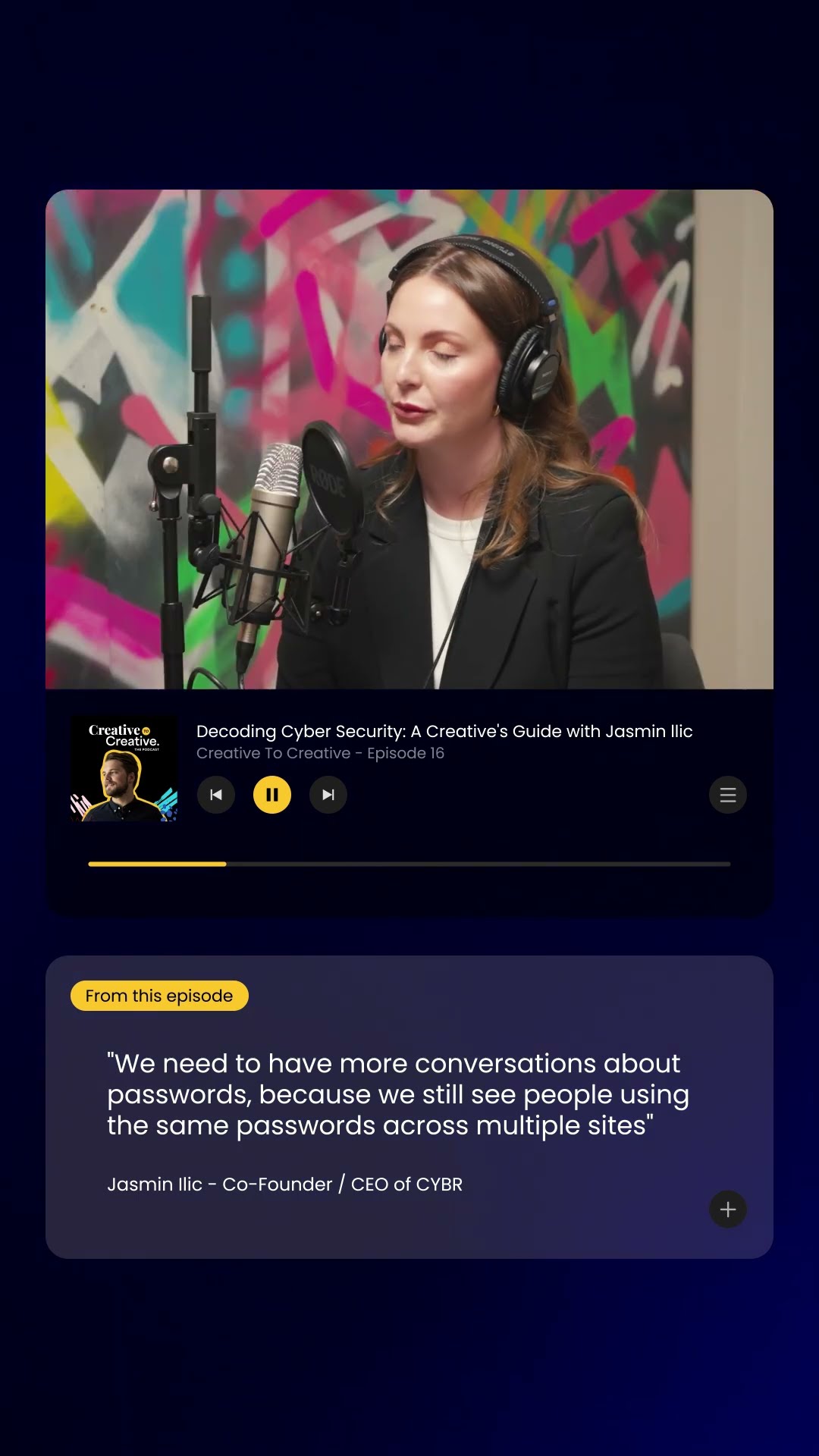 Still using the SAME password everywhere?! 😬 Jasmin Ilic on #CreativeToCreative