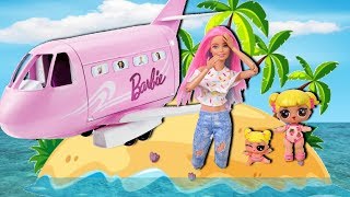 Barbie LOL Family Summer Vacation - Baby Goldie Lost On an Island