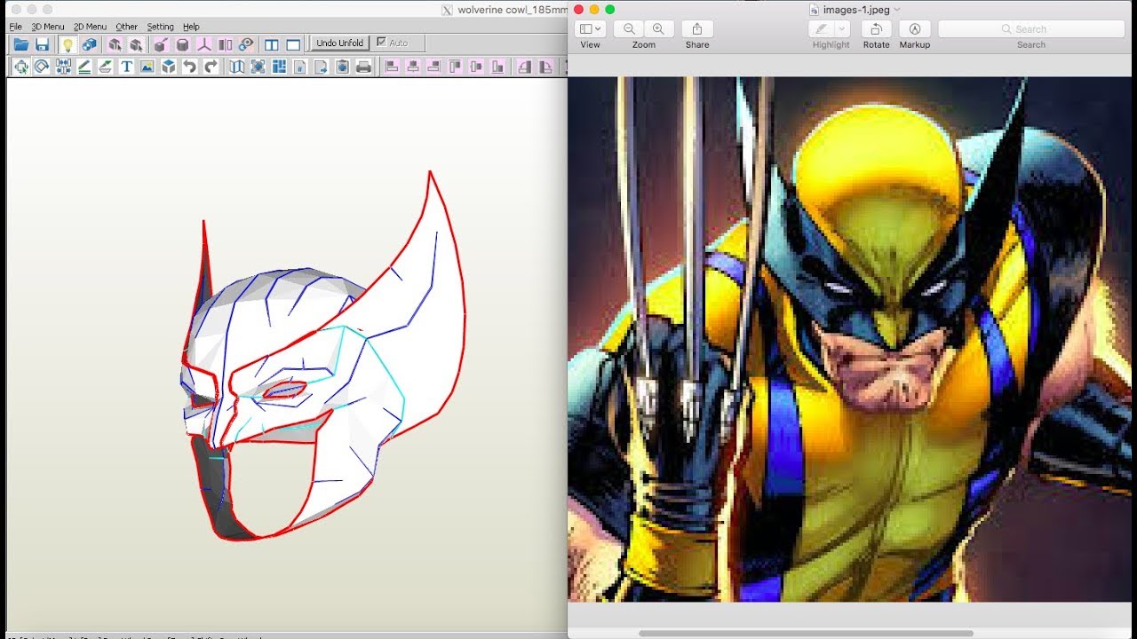 X Men Wolverine Cosplay Mask Foam Pepakura File Templ vrogue.co