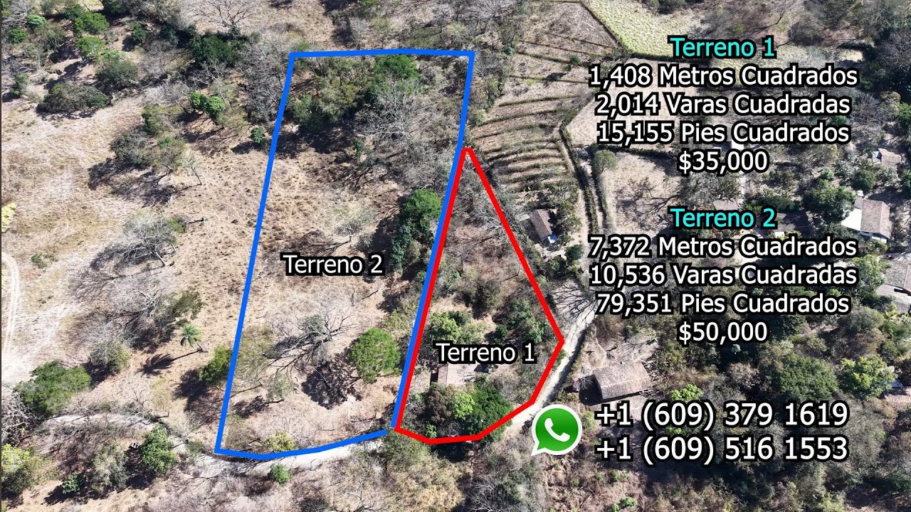 TERRENO EN VENTA en Las Peñas, La Reina, Chalatenango. Cel: +1 (609) 379-1619.