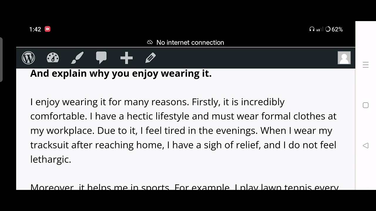 IELTS CUE CARD TOPIC Describe a piece of clothing you wear most often