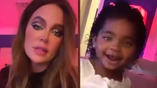 True Thompson INTERRUPTS Mom Khloe Kardashian's Video