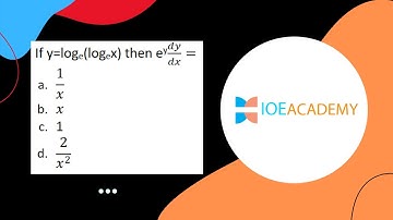 If y=loge(logex) then e|^y dy/dx=