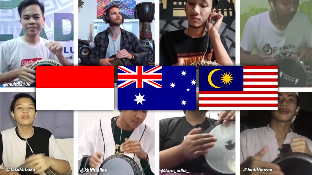 DARBUKA WORLD JAMMING ONLINE Indonesia, Australia dan Malaysia YouTube