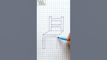 Simple Drawing Shorts || Grid Paper 3d Chair Drawing || How to draw a chair || #drawing #shorts