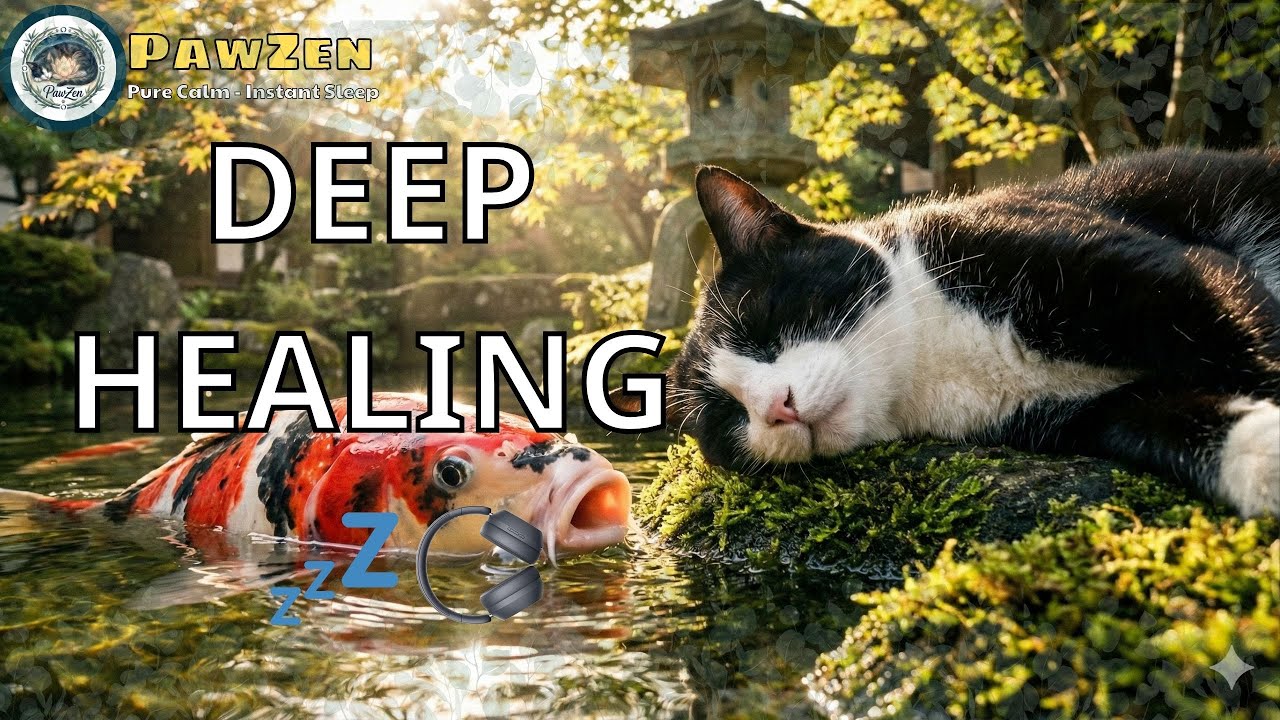 Pure Calm: Healing Cat & Koi Fish Pond | PawZen 