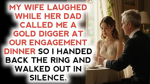 MY WIFE LAUGHED WHILE HER DAD CALLED ME A GOLD DIGGER AT OUR ENGAGEMENT DINNER SO I HANDED BACK ...
