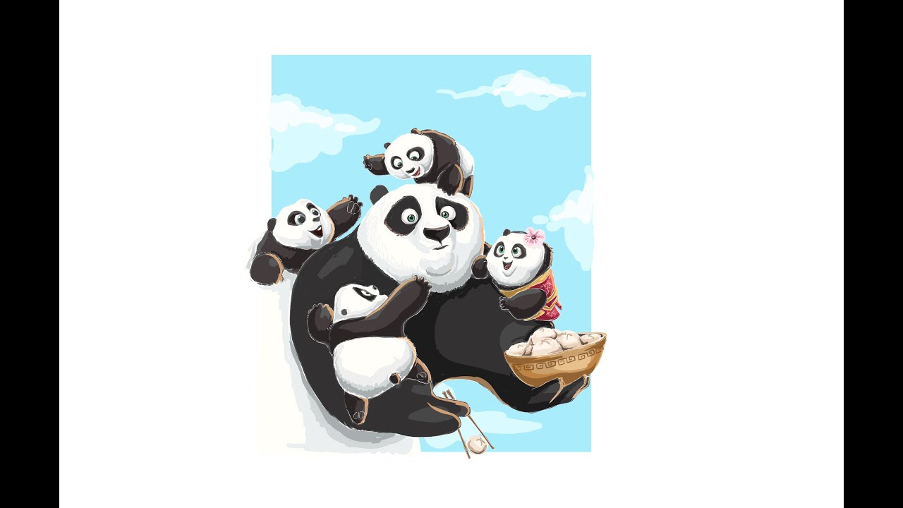 Time Lapse Adobe Illustrator Kungfu Panda 3 Vector Painting Illustration Youtube