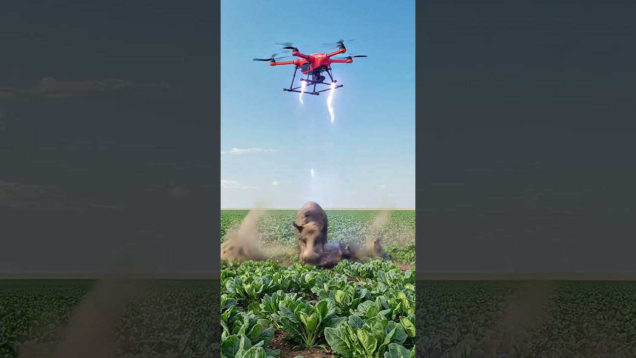 Drone Unleashes Thunder Shock on Wild Boar Herd! 🐗⚡️🚁