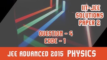 IIT JEE Advanced Solution (2015) Physics| Paper 2,Code 1 | Question 4 | For IIT JEE 2018 Preparation