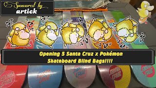 Opening a full case of 5 Pokémon x Santa Cruz Blind Bag Skateboards $2000 case Squid coming in Hot!!