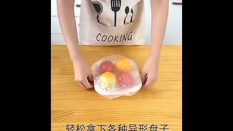 Set 100 màng bọc thực phẩm túi gấu  Màng bọc thực phẩm PE có chun bọc đồ ăn co giãn tái sử dụng