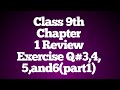 Class 9th Chapter 1 Review exercise Q#3, 4, 5,and 6 (part 1)