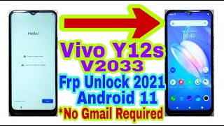 Vivo Y12s(V2033)Android 11 Frp Bypass Without Pc 2021/No Gmail/Bypass Google Account 100% Working