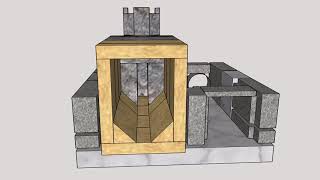 3D animation of building up the Batch Rocket Stove