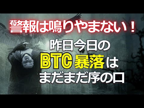 警報は鳴りやまない！昨日今日のビットコイン（BTC）暴落はまだまだ序の口