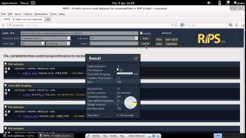 Using PHP code analyser RIPS to analyse a Wordpress plugin
