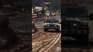 Driving up the upgraded M1045 Hmmwv Humvee by AM General
