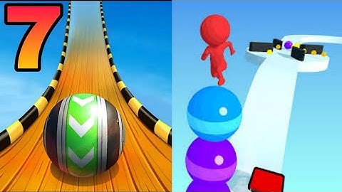 🟢💚Sky Rolling Ball🏳️‍🌈 VS 🟣💜Stack Rider🌈 All Levels Gameplay Android, iOS
