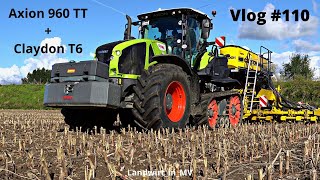 Vlog #110 Sowing barley with the Claas Axion 960 Terra Trac + 6m Claydon T6