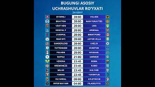 WOW! 🗓 List of the main games that will be held today.