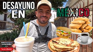 Soy Extranjero y así es un DESAYUNO en MÉXICO. Increíble la abundancia que hay. #mexico #viral