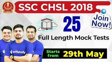 SSC CHSL 2018 | 25 Full Length Mock Tests with Video Solution | Join Now | 😲 10% OFF