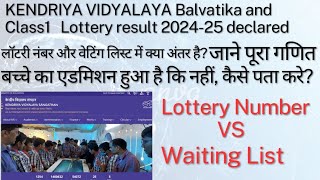 kv Lottery result 2024 25/Kv class 1 lottery result 2024/KV/Balvatika Class 1